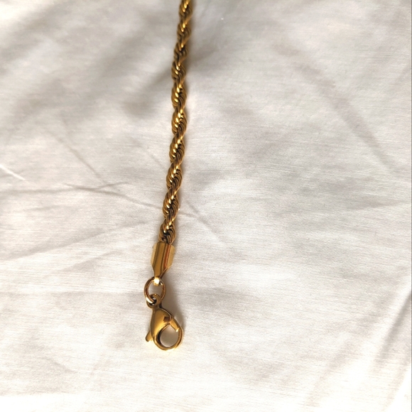 18K Gold Filled Rope Chain Necklace - Picture 3 of 5